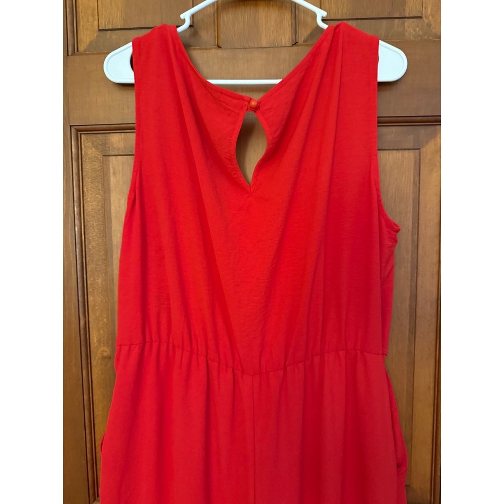 Connected Apparel Jumpsuit Womens Size 16 Red Sleeveless One-Piece Holiday Party - Picture 6 of 13